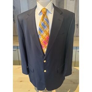 Oliver x Loro Piana Men's Navy Blue Gold Buttons Super 110's Wool Sz 44L Jacket